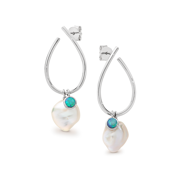 Keshi & Opal Stud Earrings
