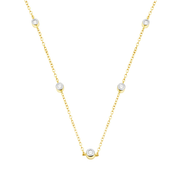 9ct Yellow  Gold 0.07ct Diamond Necklet