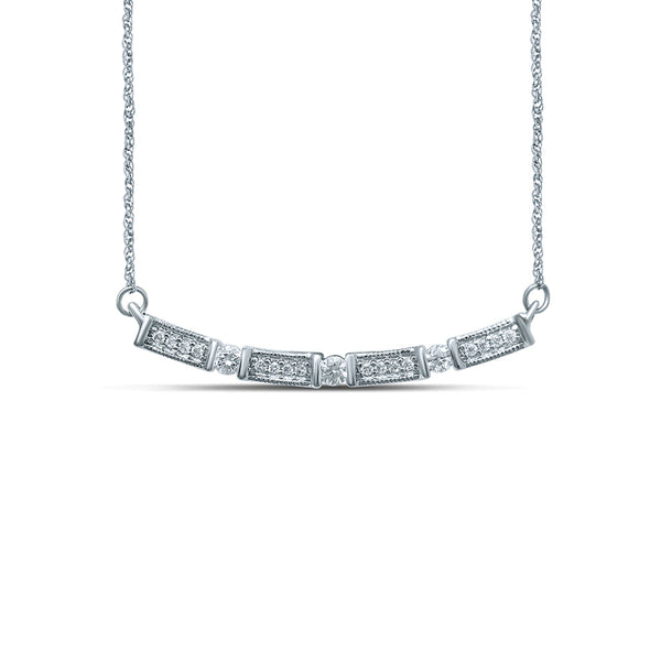 9ct White Gold 0.15ct Diamond Necklet