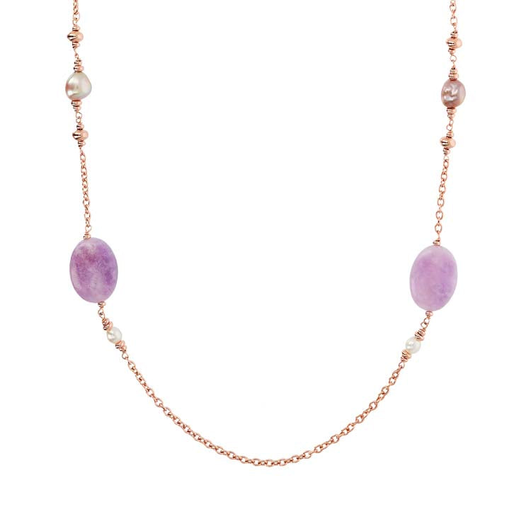 Bronzallure Maxima Lavender & Pearl Necklace