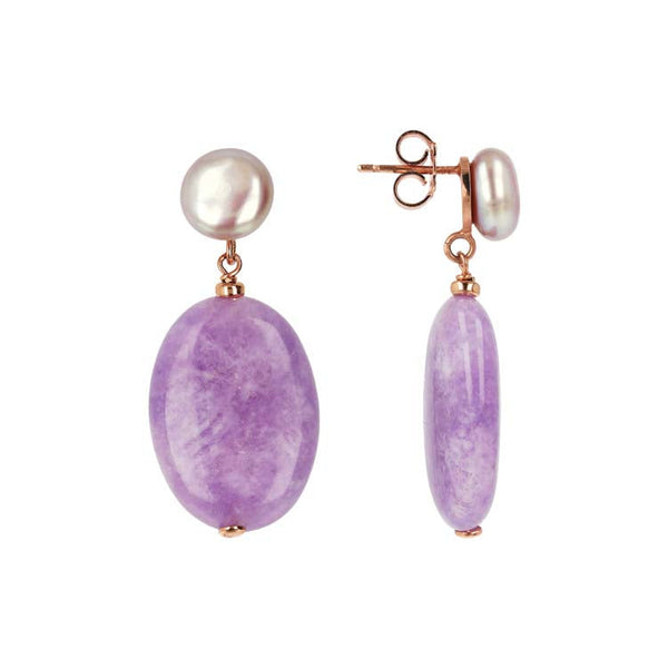 Bronzallure Maxima Lavender & Pearl Earrings