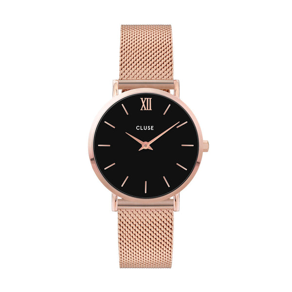 CLUSE Minuit Mesh Rose Gold & Black CW0101203003