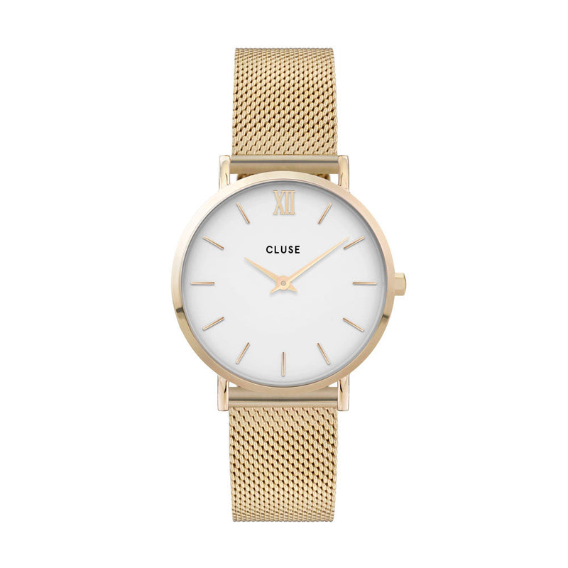 CLUSE Minuit Mesh Gold & White CW0101203007