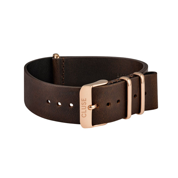 CLUSE 20mm Nato Strap Rose Gold & Dark Brown CS1408101070