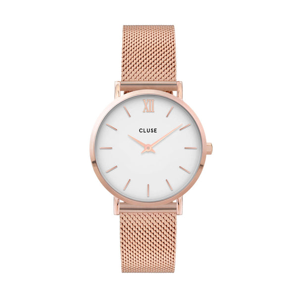 CLUSE Minuit Mesh Rose Gold & White CW0101203001