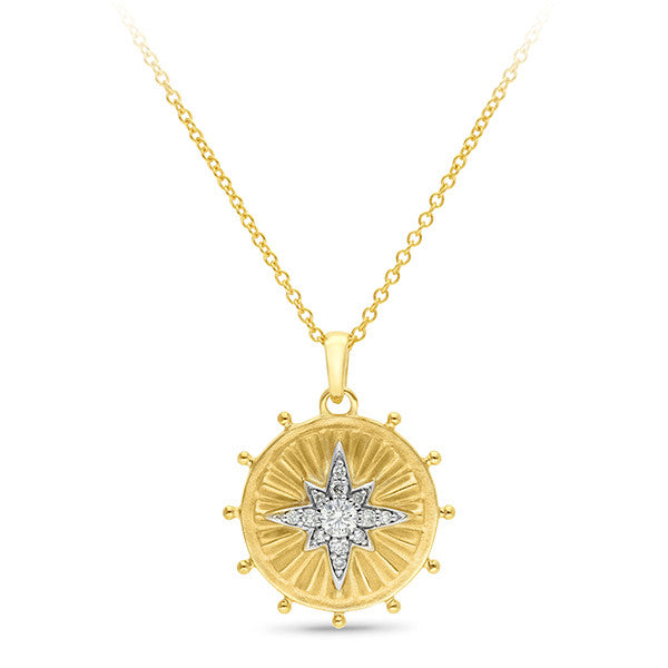 Diamond Pendant in 9ct Yellow-White Gold
